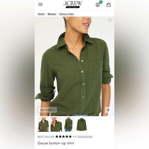 NWT J. Crew Gauze Button Up Shirt